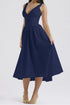 ruched-v-neck-sleeveless-dress-with-pockets OhSoStyled at Sophia's Style-11